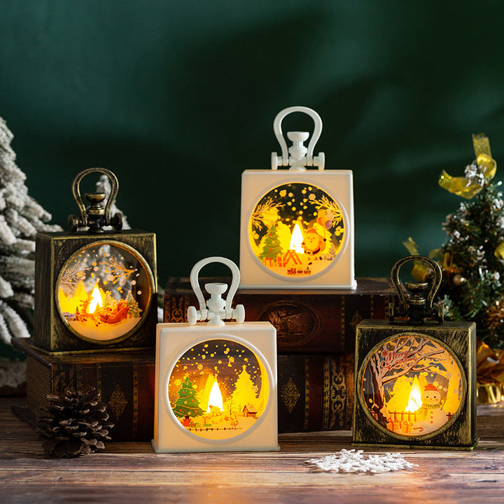 Decorative Christmas lantern with LED lighting