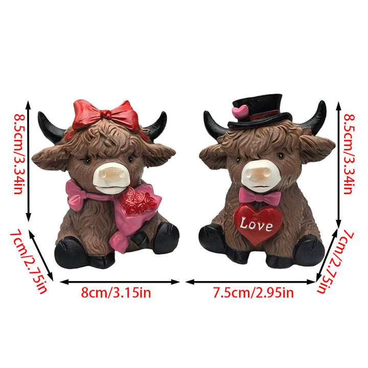 Decorative Highland Cattle Duo Stones