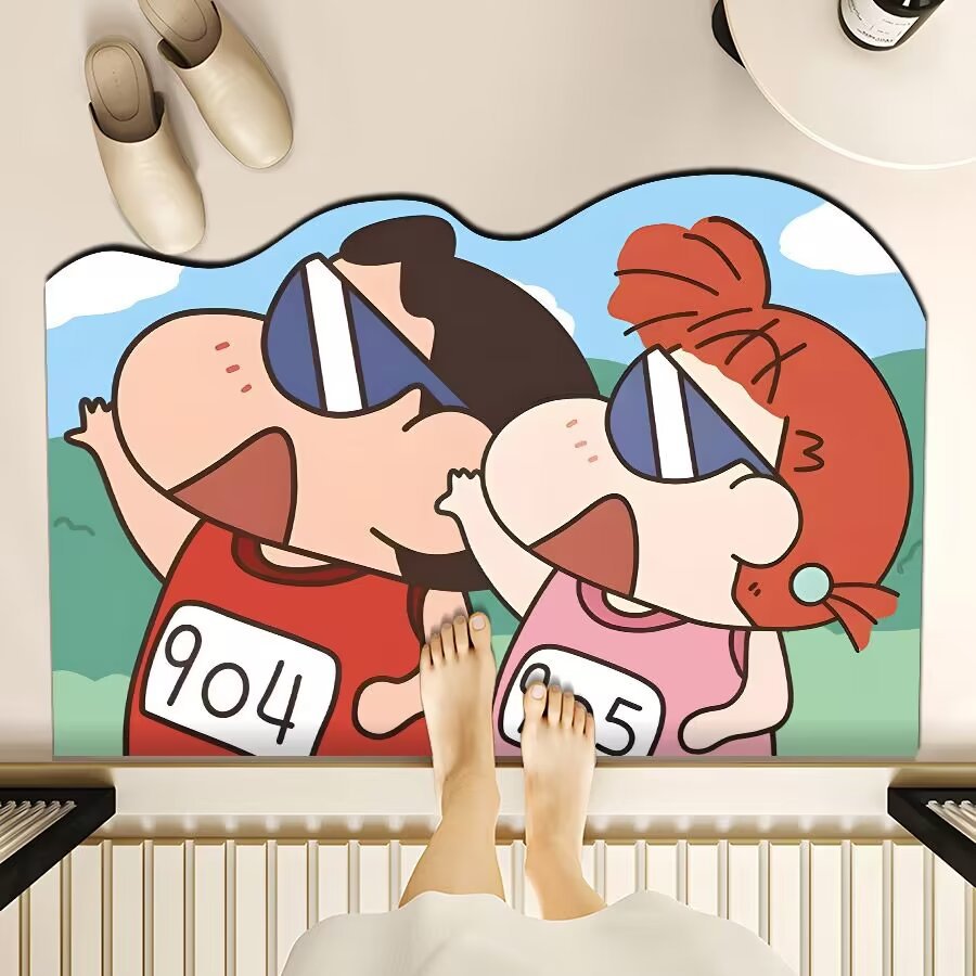 Playful Cartoon-Themed Floor Mat