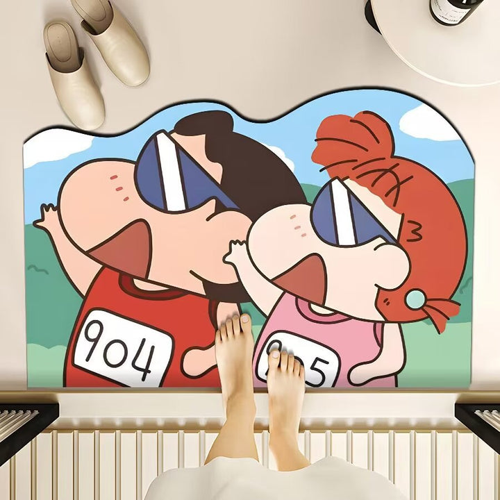 Playful Cartoon-Themed Floor Mat