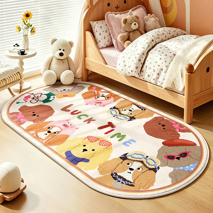 Children's Playful Animal Design Area Rug