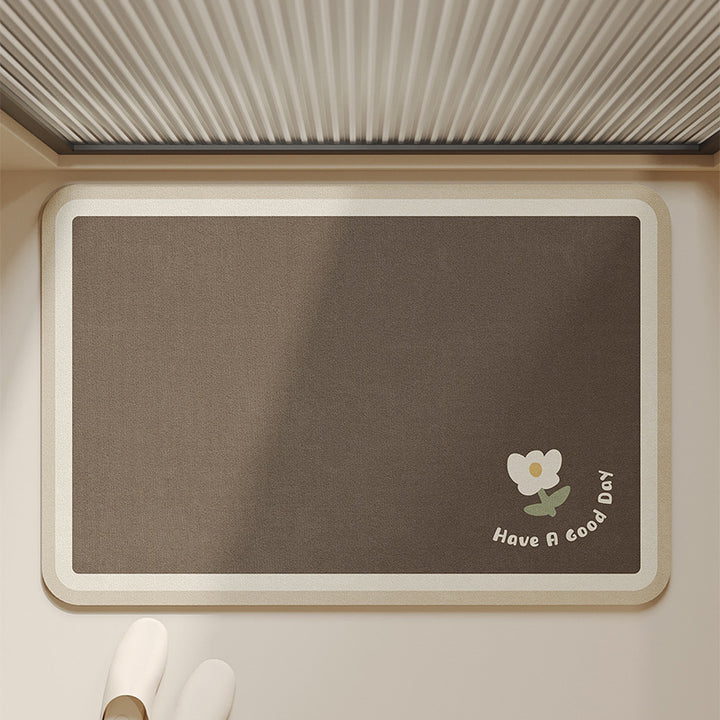 Floral Pattern Bath Mat for Bathroom
