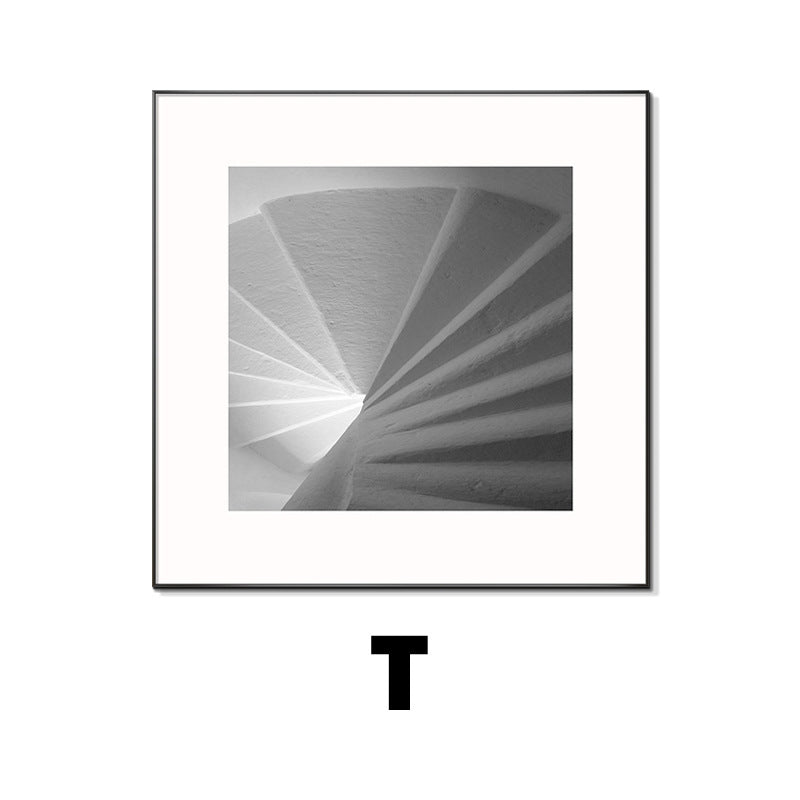 Framed Black and White Architectural Artwork