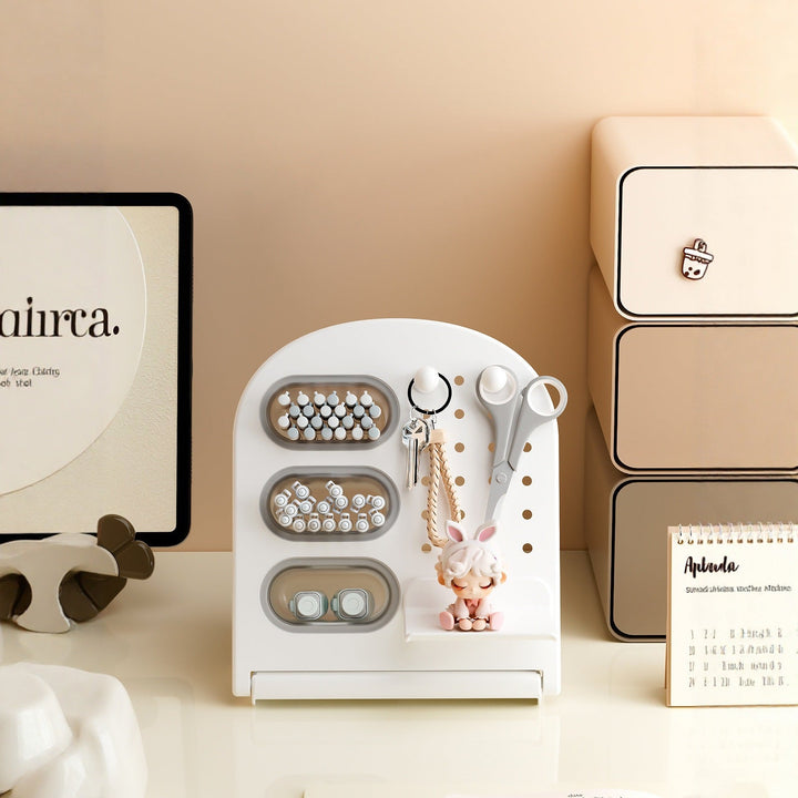 Multi-Functional Desktop Organizer with Adjustable Slots
