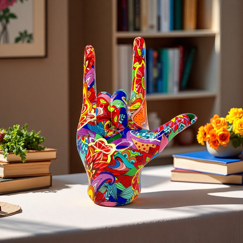 Colorful Hand Sculpture