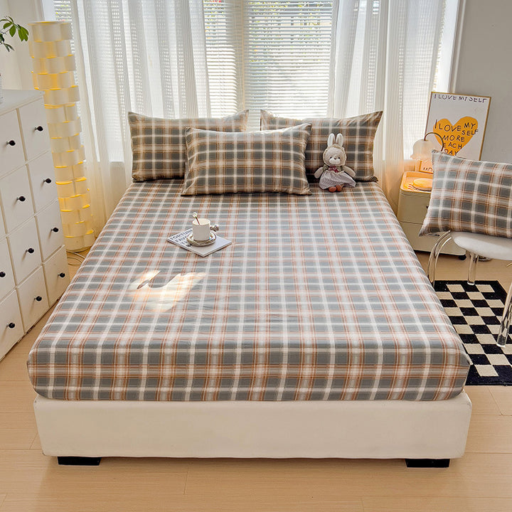 Premium Flannel Plaid Bed Linen Set