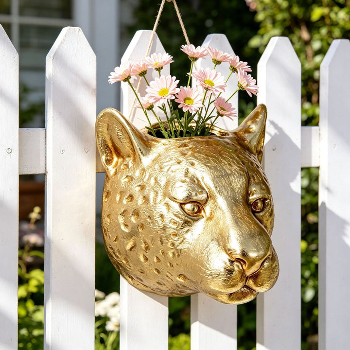 Decorative Leopard Head Planter