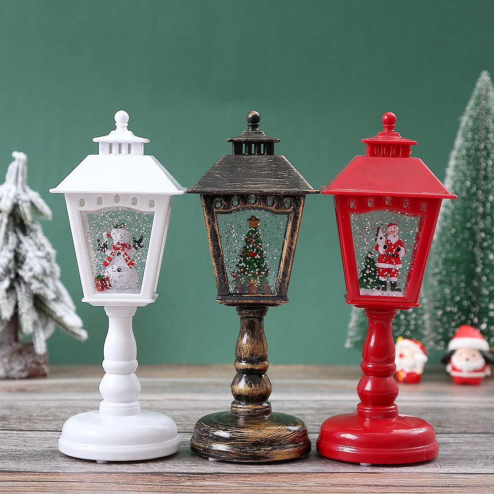 Nostalgic Christmas lantern with Santa figure