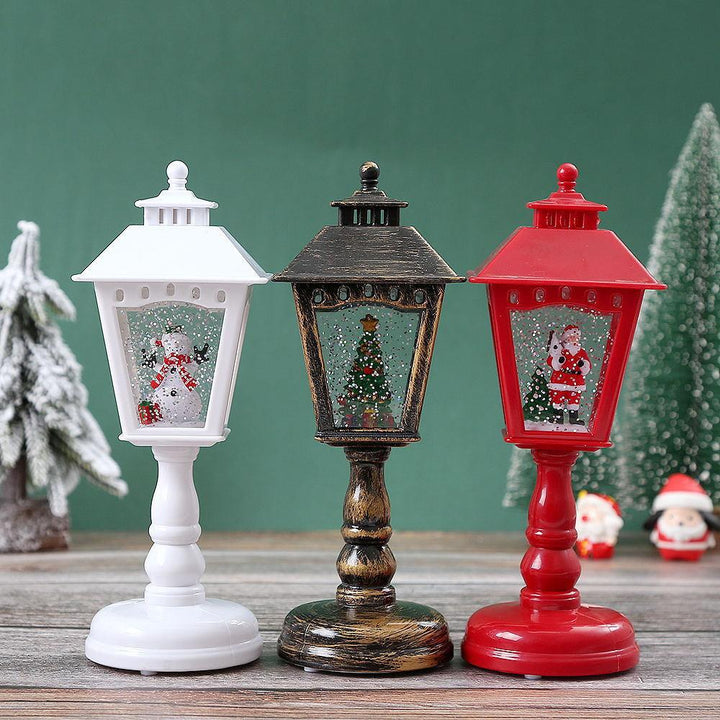 Nostalgic Christmas lantern with Santa figure