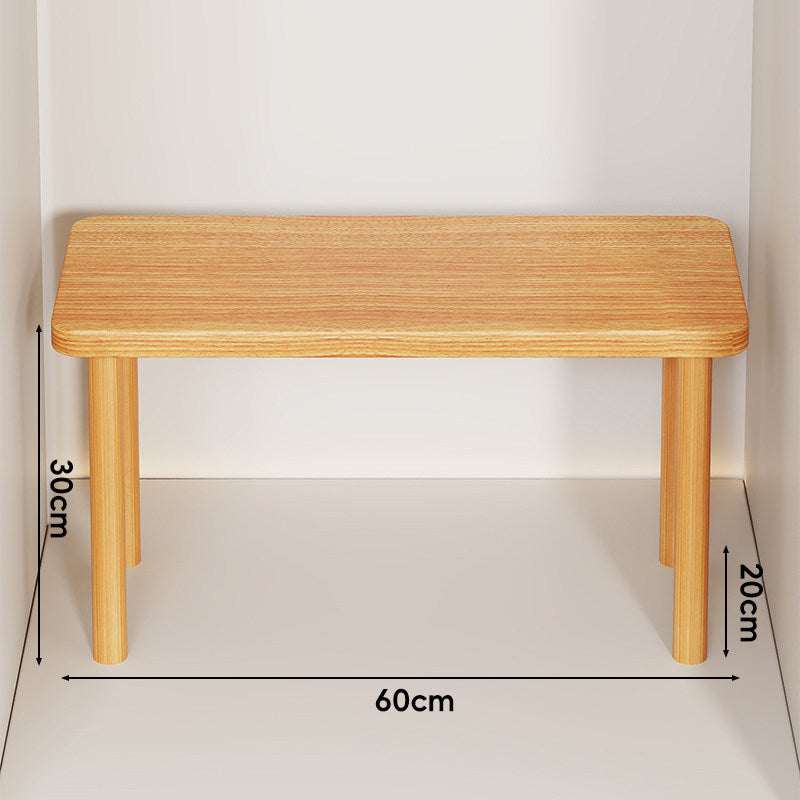 Height-Adjustable Rectangular Wooden Riser Table with Detachable Round Legs