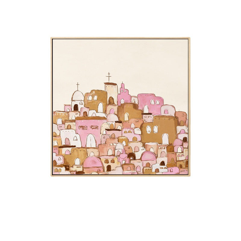 Framed Abstract Cityscape Artwork