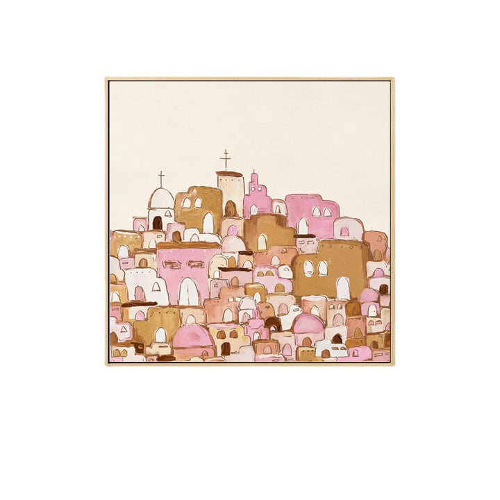 Framed Abstract Cityscape Artwork