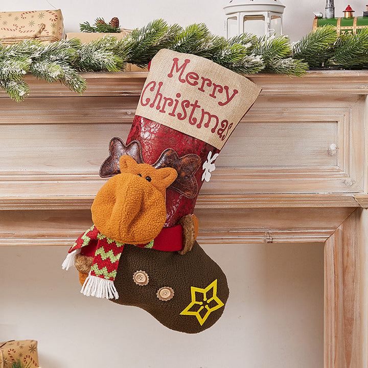 Festive Christmas stocking with nostalgic design