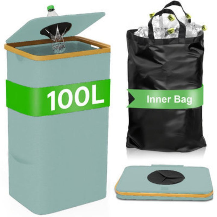 Multifunctional laundry storage box with bamboo lid