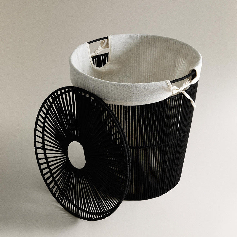 Stylish laundry basket with decorative cover