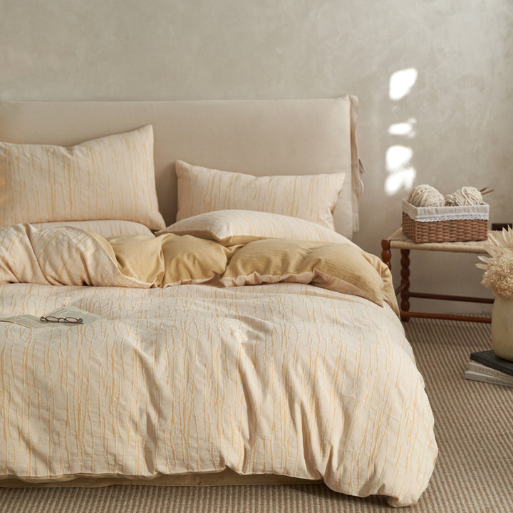 Decorative Textured Cotton Duvet Cover Set 1792509009