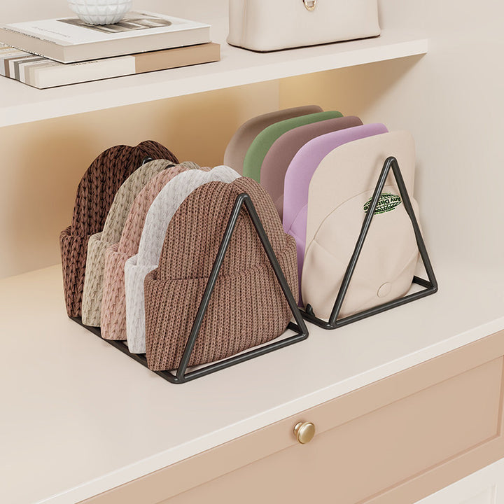 Triangular Metal Beanie and Knit Hat Organizer Rack