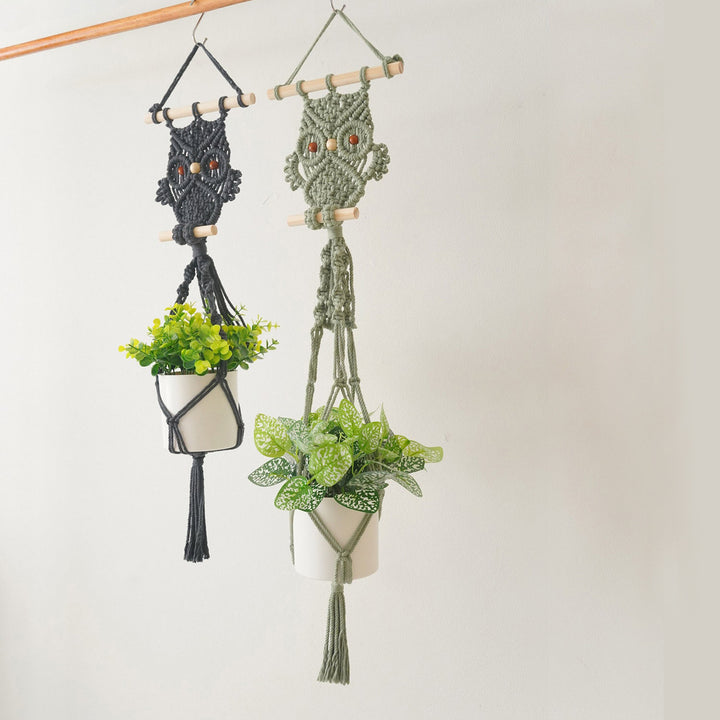 Decorative Macrame Owl Planter