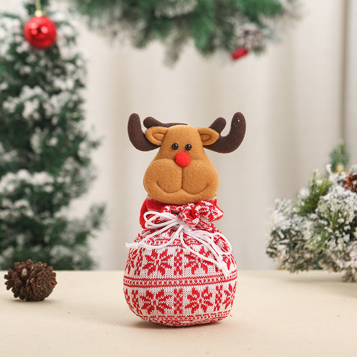 Cute Christmas gnome with gift sack