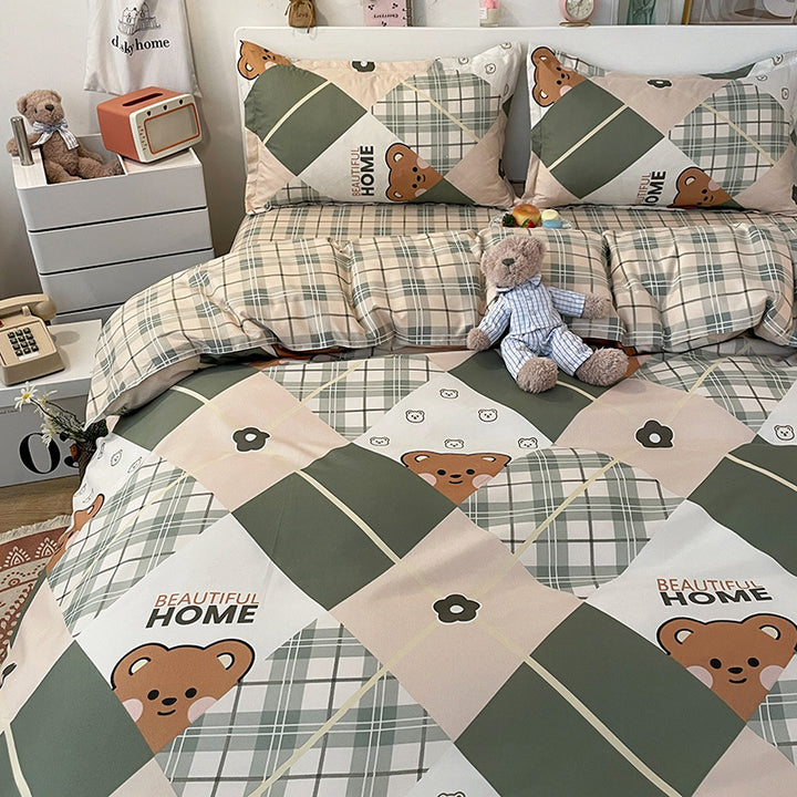 Playful Cartoon Dog-Themed Bedding Set