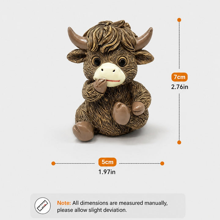 Whimsical Highland Cow Figurine