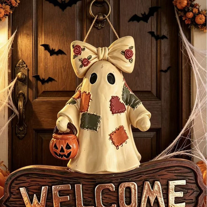 Welcome sign with ghost motif