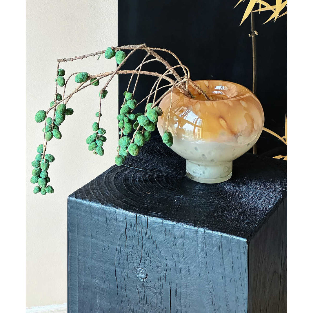 Handblown Marbled Glass Decorative Pedestal Vase