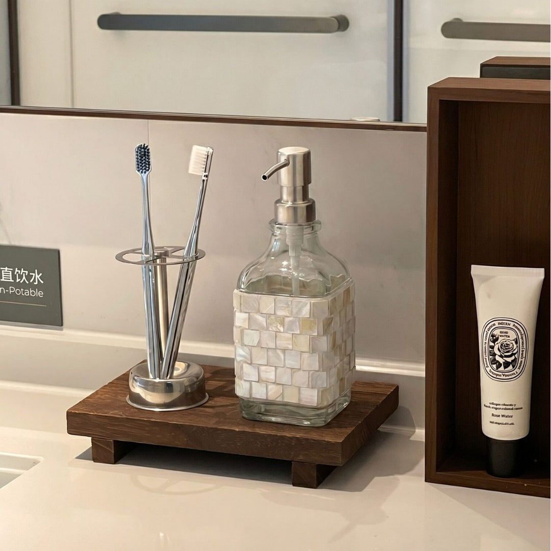 Artistic Glass Soap Dispenser Set