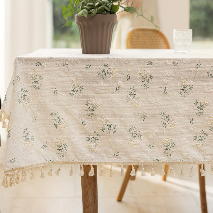 Floral Embroidered Tablecloth