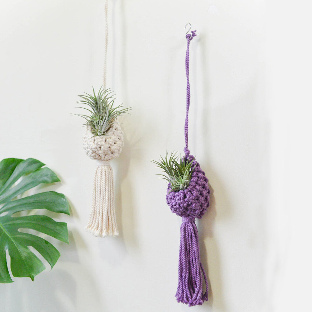 Macrame Hanging Plant Holder with Decorative Tassel