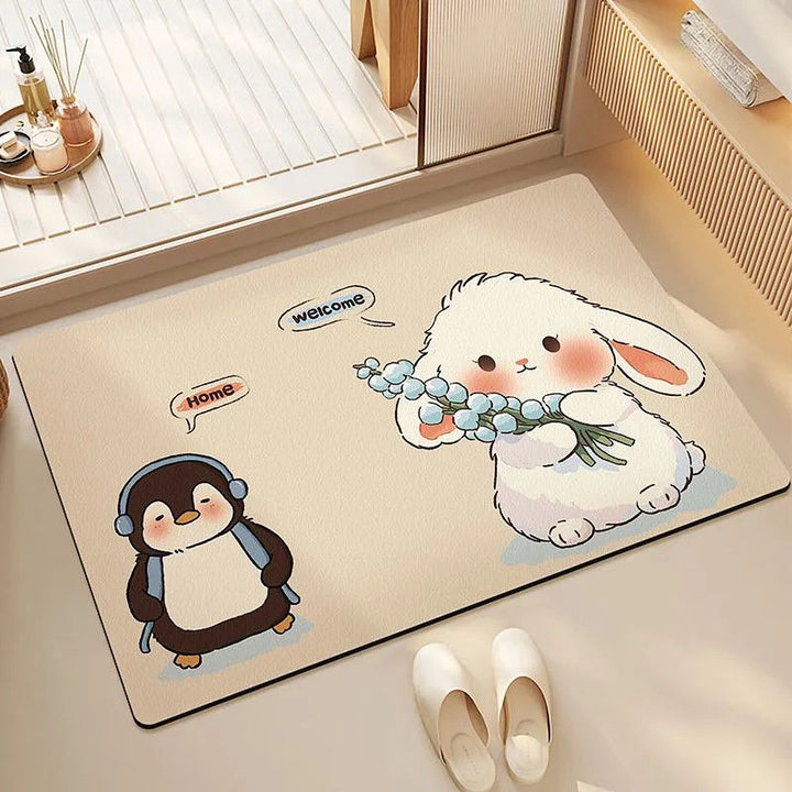 Welcome Home Cartoon Area Rug