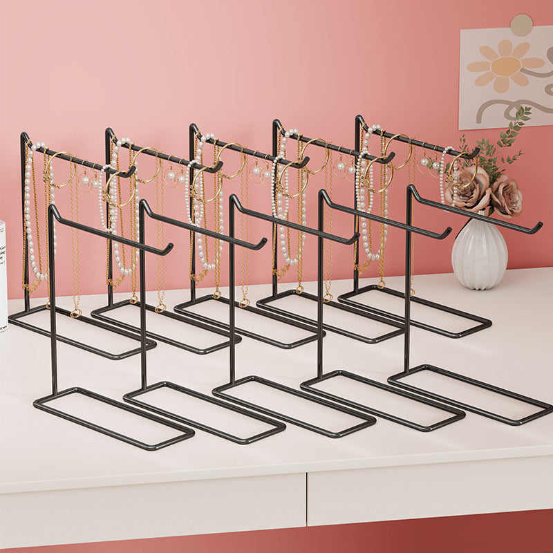 Metal T-Bar Jewelry Display Stand Pair