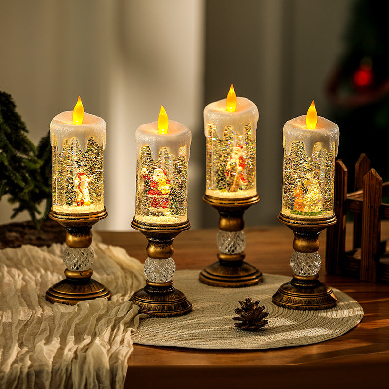 Christmas decoration lantern with snow globe