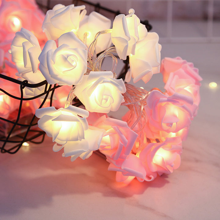 Rose-shaped LED string lights Romantic flower garland
