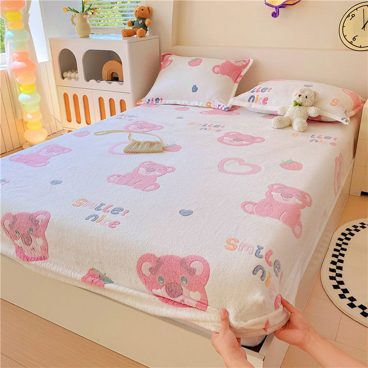Soft Plush Cartoon-Themed Bedspread