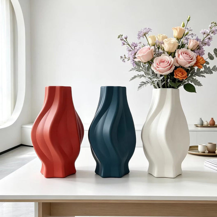 Wave-Designed Decorative Vase
