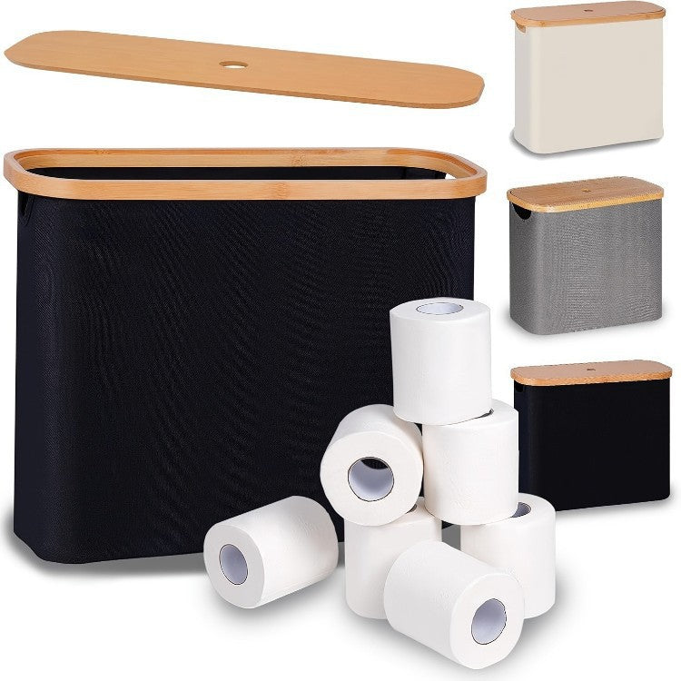 Multifunctional laundry storage box with bamboo lid