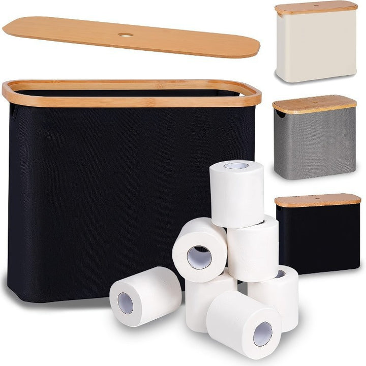 Multifunctional laundry storage box with bamboo lid