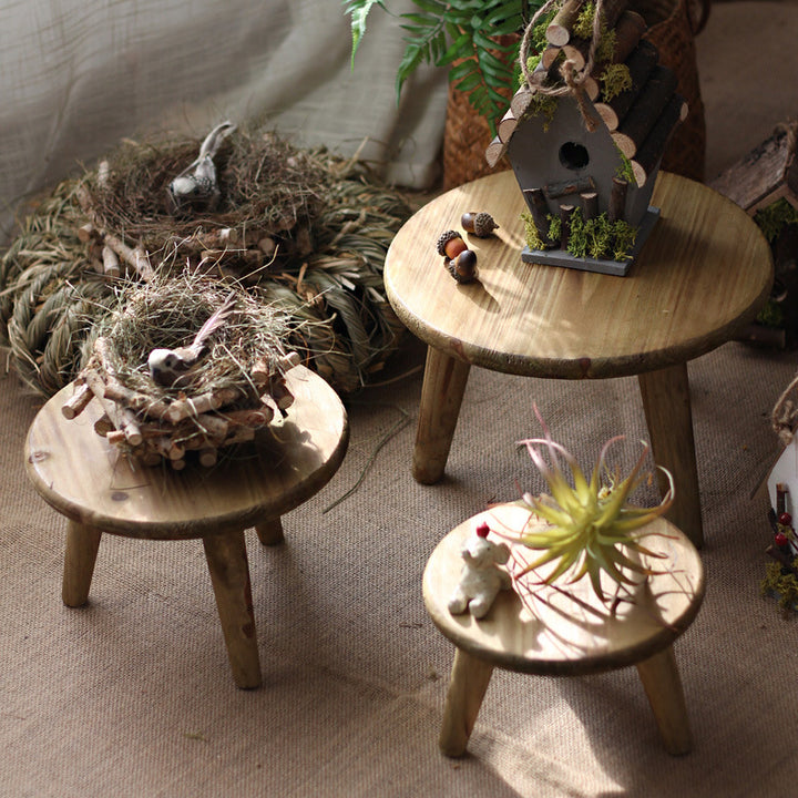 Stylish side table made of natural wood