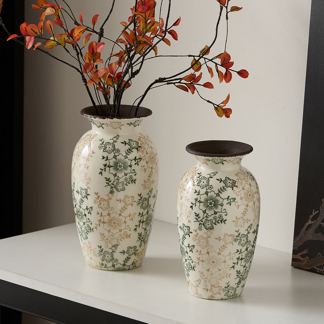 Decorative porcelain vase with floral design