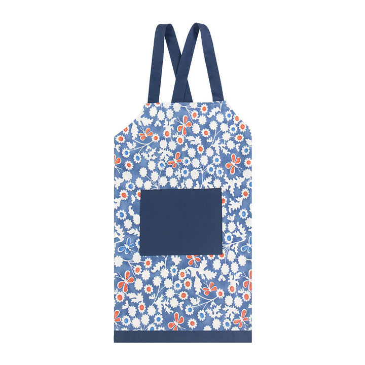 Kitchen apron with patch pocket and adjustable straps