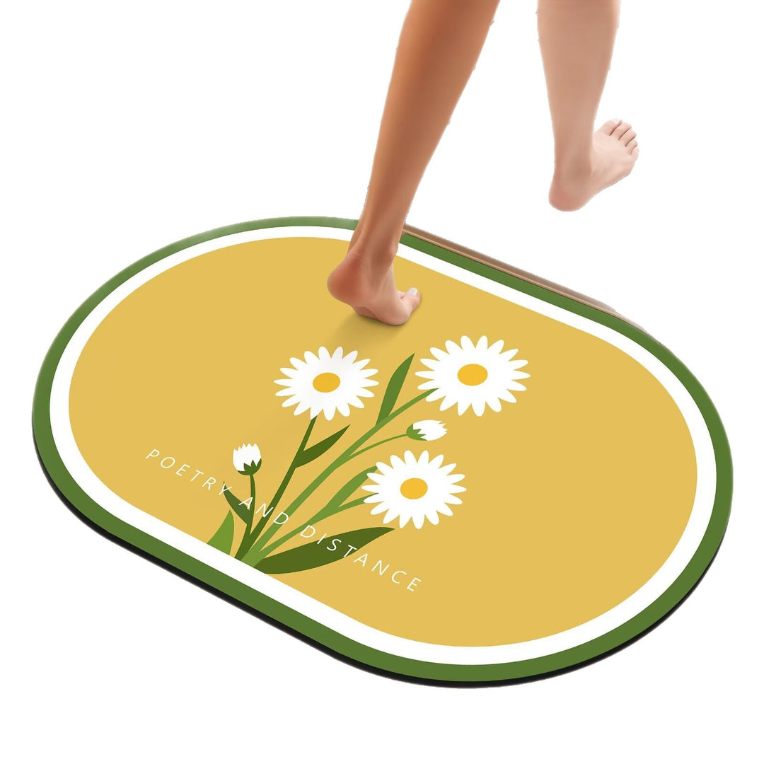 Artistic Floral Bath Mat