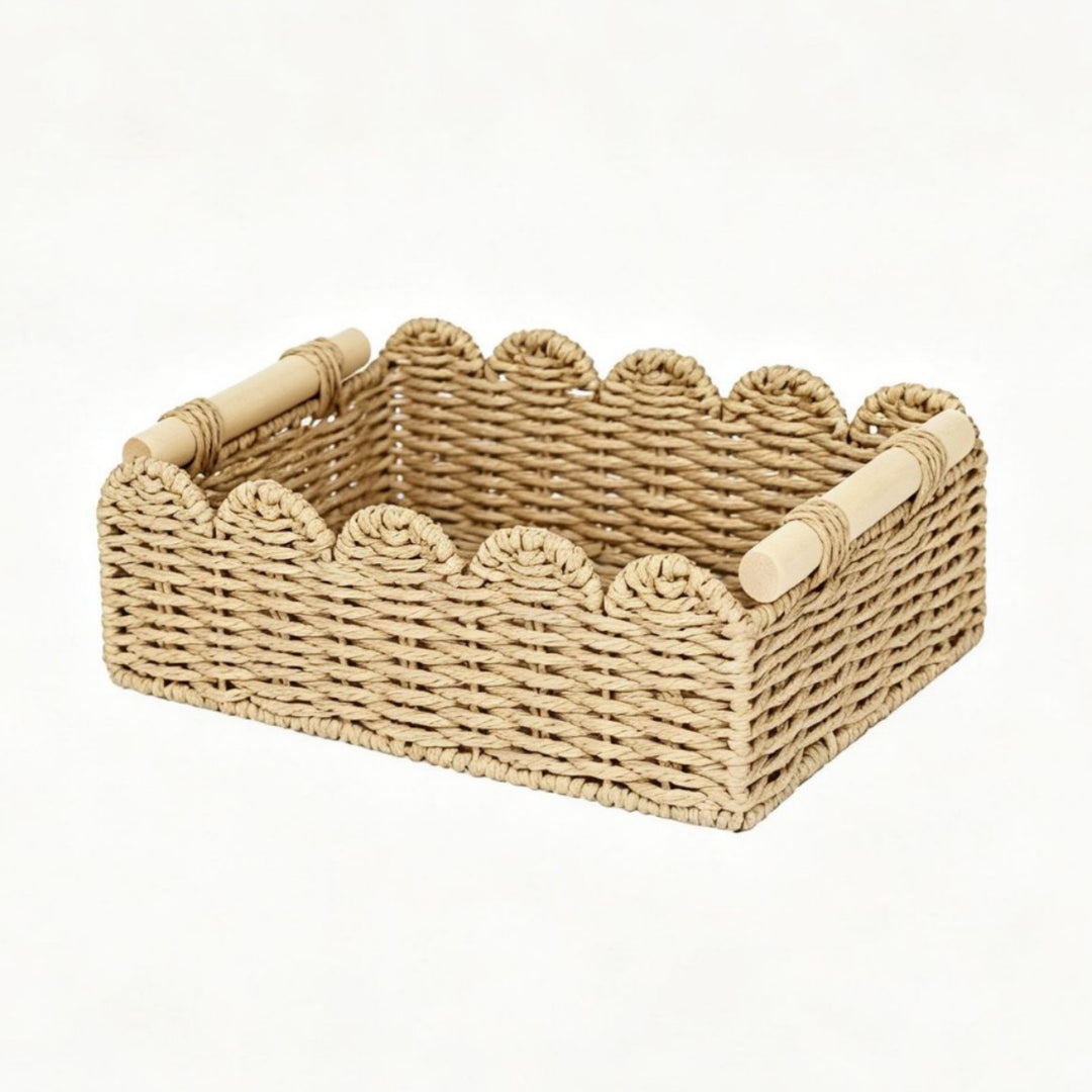 Decorative storage basket with wave edge