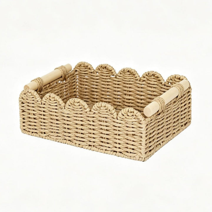 Decorative storage basket with wave edge