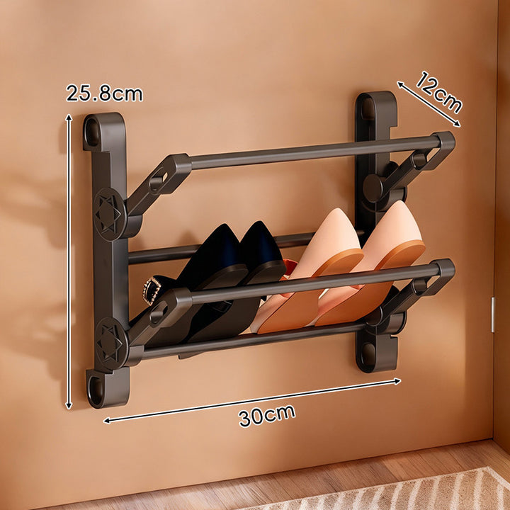 Over-the-Door Two-Tier Tilt Shoe Rack