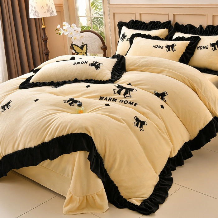 Embroidered Butterfly Cozy Comforter Set