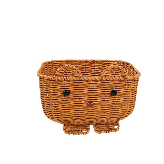 Cute Animal-Themed Woven Storage Basket