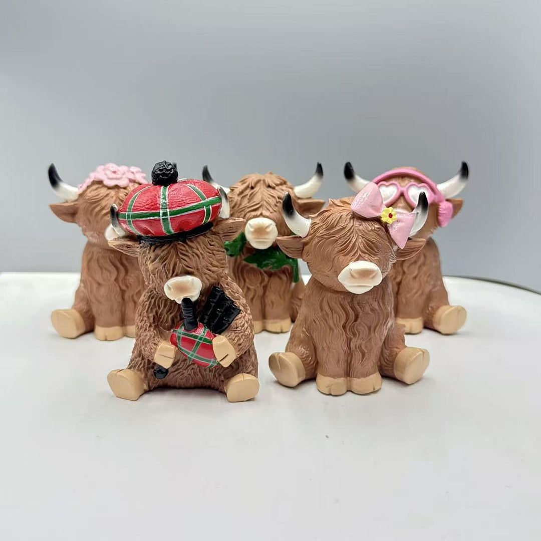 cute decorative horned cattle