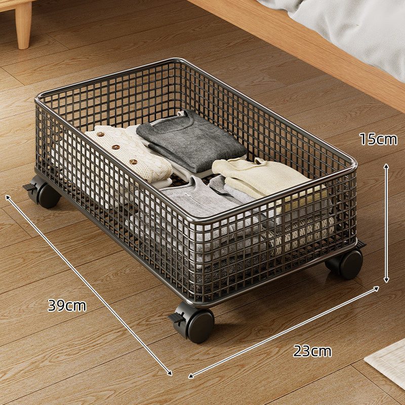 Large Metal Grid Under-Bed Storage Basket