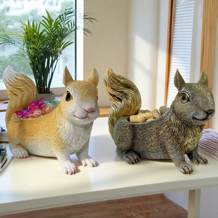 Squirrel-shaped planter